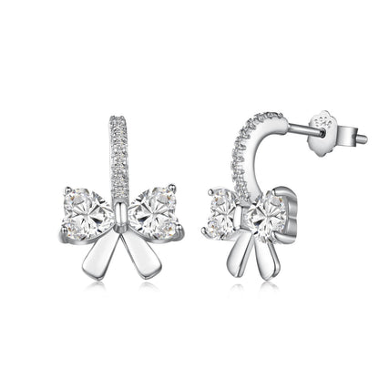 [select Jewelry]Exquisite Earrings With Heart-Shaped Bow Design