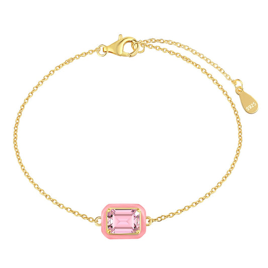 [select Jewelry]2.0 Carat Sparkling Colorful Emerald Cut Daily Bracelet