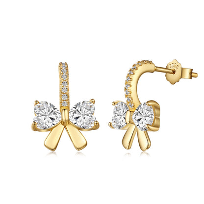 [select Jewelry]Exquisite Earrings With Heart-Shaped Bow Design