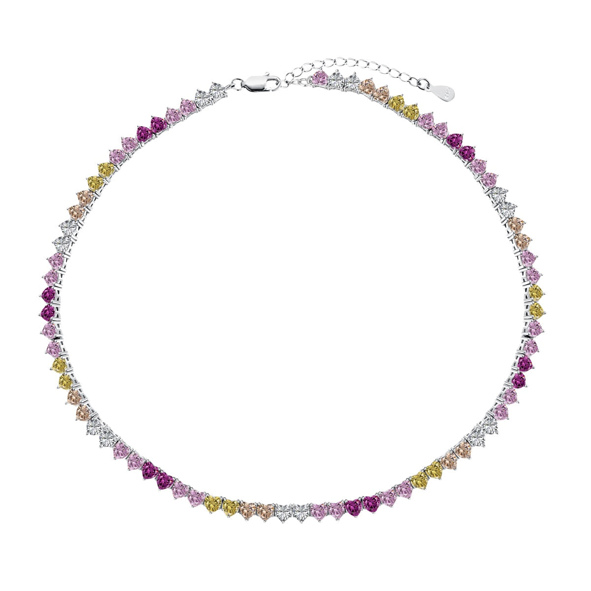 [select Jewelry]Sparkling Colorful Full Heart Tennis Necklace