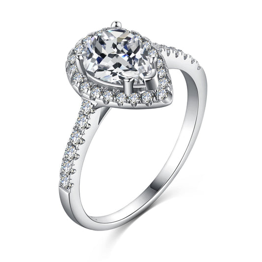 [select Jewelry]1.0 Carat Luxurious Resplendent Water Drop Shape Wedding Ring