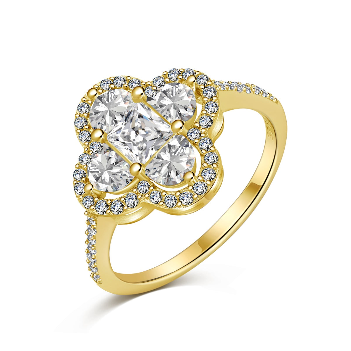 [select Jewelry]Luxurious Eternity Flower Shape Banquet Ring