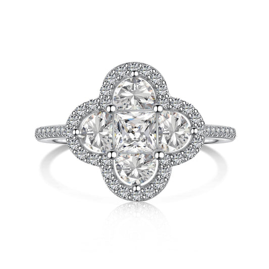 [select Jewelry]Luxurious Eternity Flower Shape Banquet Ring