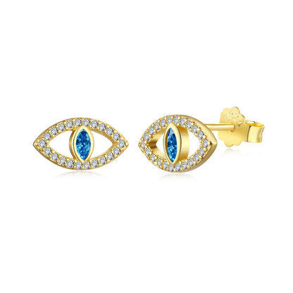 [select Jewelry]Blue Devil Eyes Hollow Stud Earrings