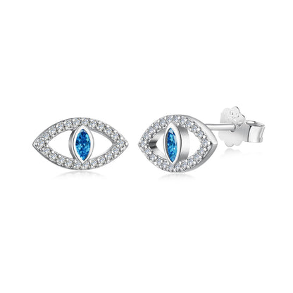 [select Jewelry]Blue Devil Eyes Hollow Stud Earrings