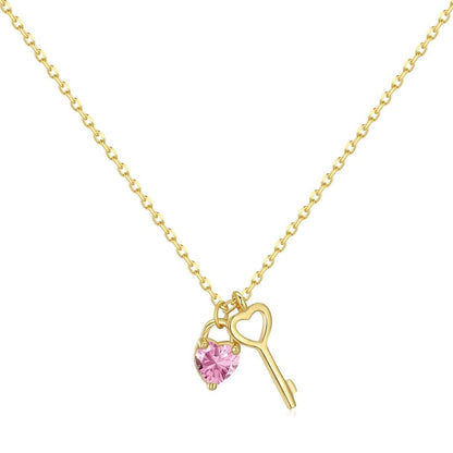 [select Jewelry]Unique Heart Shape Key Pendent Necklace