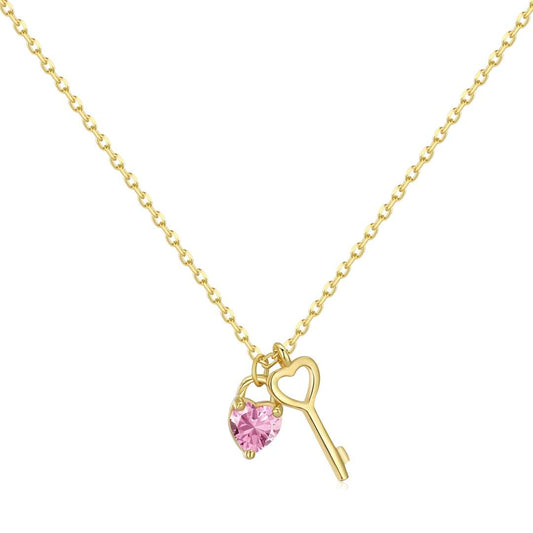 [select Jewelry]Unique Heart Shape Key Pendent Necklace