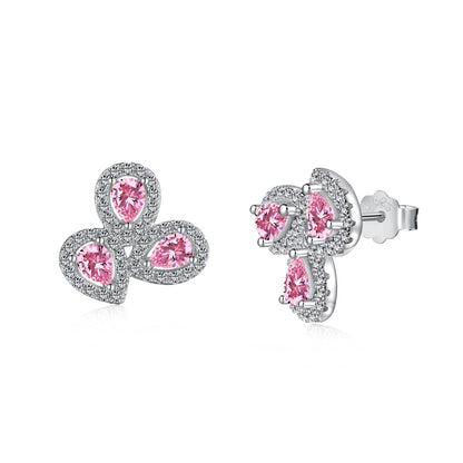 [select Jewelry]Ornate Flower Shape Pear Cut Lover Earrings