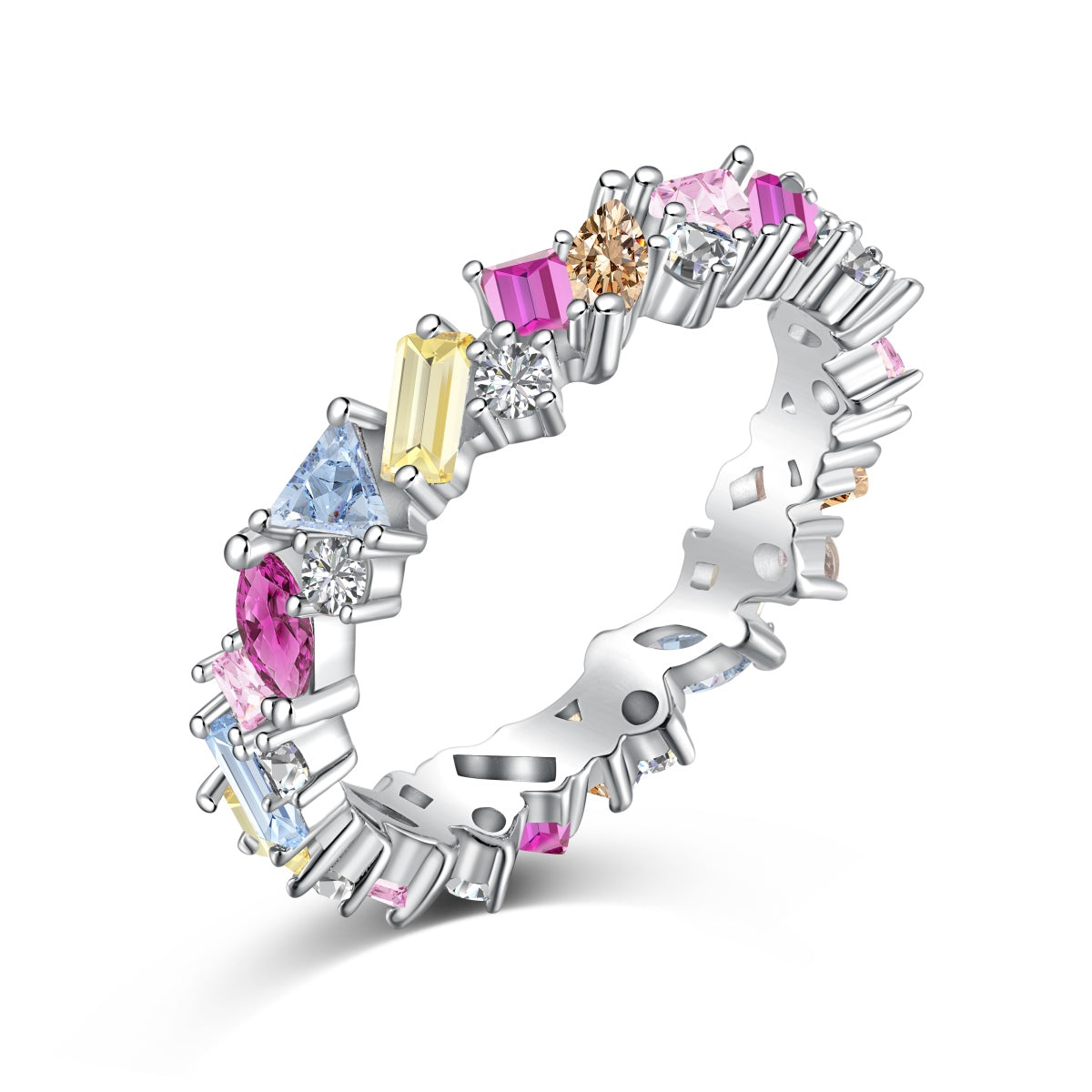[select Jewelry]Dazzling Polychromatic Multi cut Daily Ring