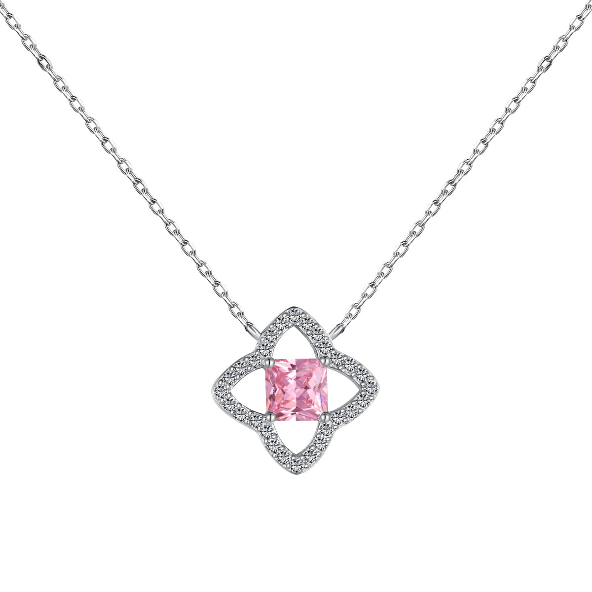 [select Jewelry]Exquisite Flower Shape Princess Cut Necklace