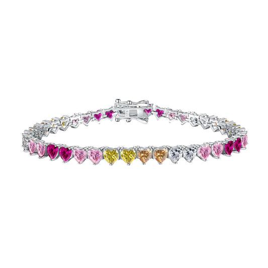 [select Jewelry]Luxurious Colorful Romantic Heart Shape Lover Bracelet