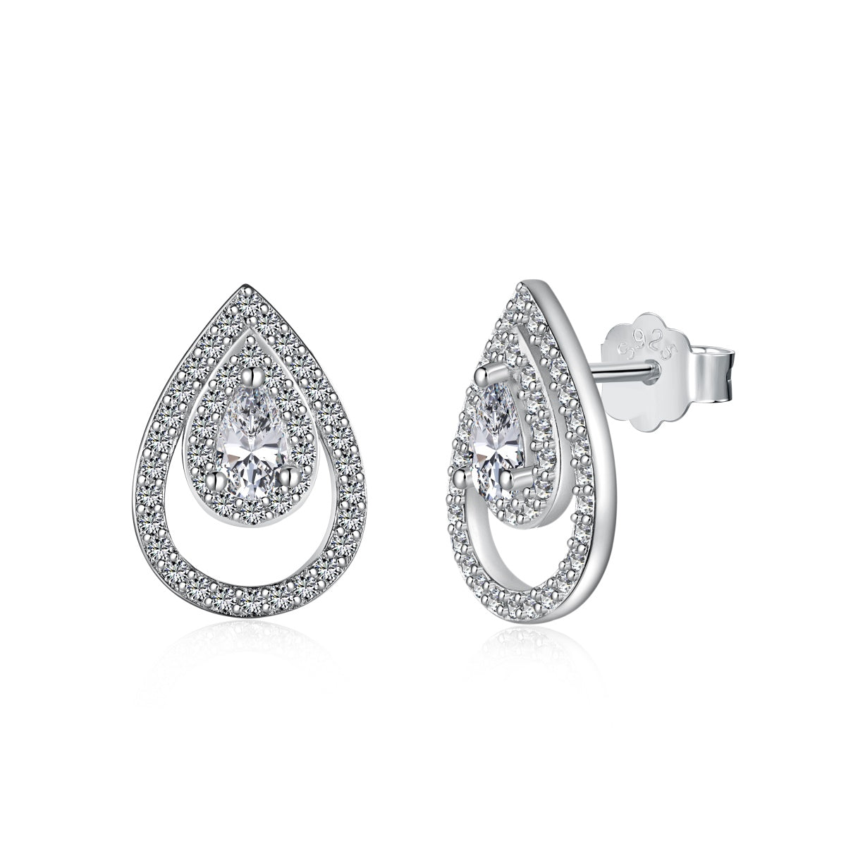 [select Jewelry]Sparkling Delicate Water Drop Shape Daily Earrings