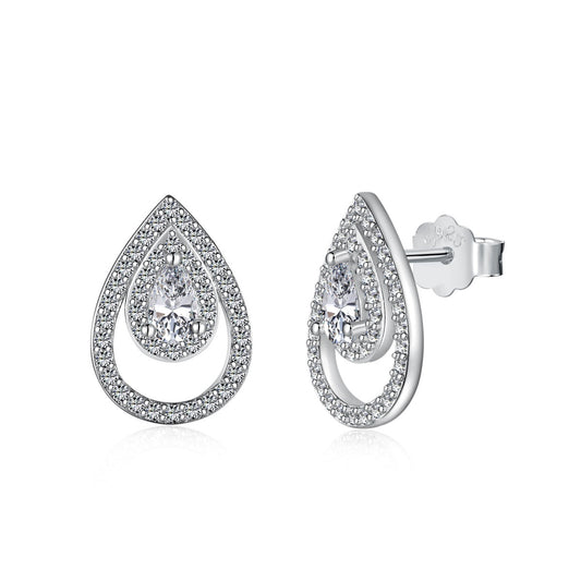 [select Jewelry]Sparkling Delicate Water Drop Shape Daily Earrings