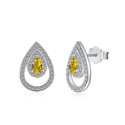 [select Jewelry]Sparkling Delicate Water Drop Shape Daily Earrings