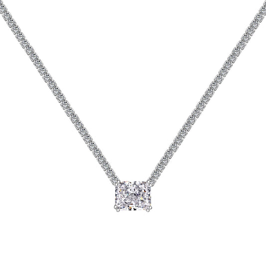 [select Jewelry]4.0 Carat Elegant Radiant Cut Necklace