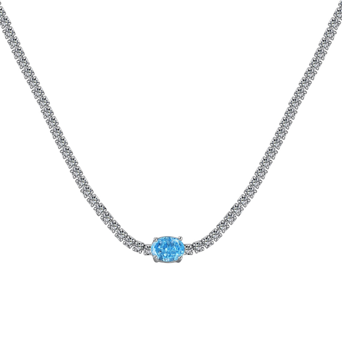 [select Jewelry]1.0 Carat Shining Oval Cut Necklace