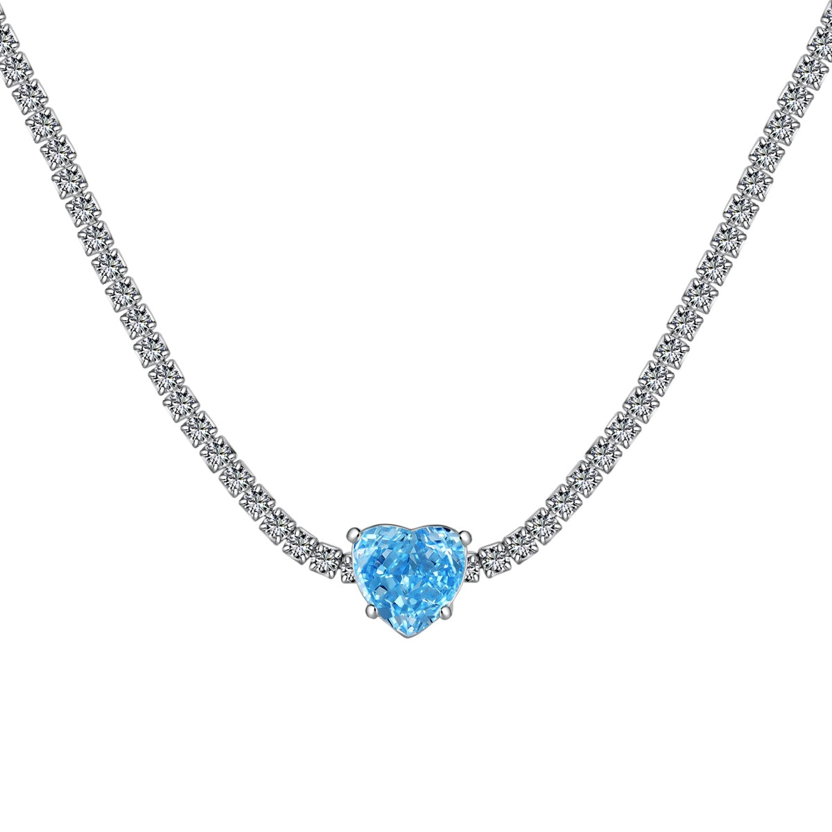 [select Jewelry]2.0 Carat Sparkling Tennis Heart Cut Necklace