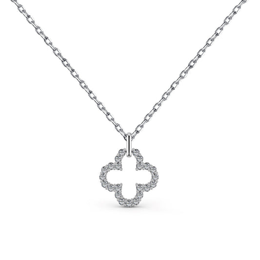 [select Jewelry]Four-Leaf Clover Hollow Design Exquisite Necklace