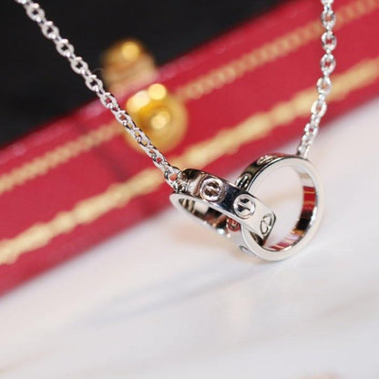 [Select]LOVE NECKLACE PINK GOLD AND SILVER