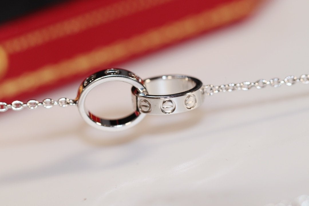 [Select]LOVE NECKLACE PINK GOLD AND SILVER