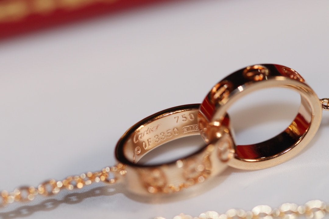 [Select]LOVE NECKLACE PINK GOLD AND SILVER