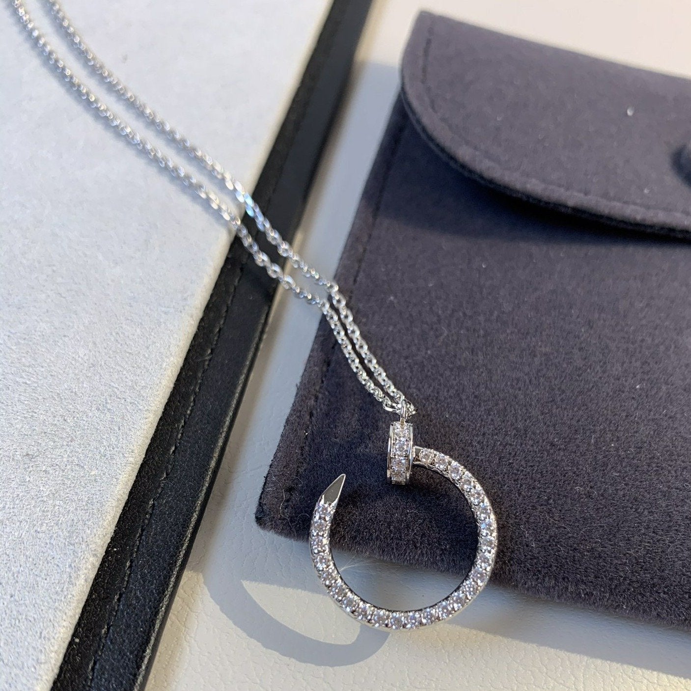 [Select]JUSTE NECKLACE SILVER DIAMONDS