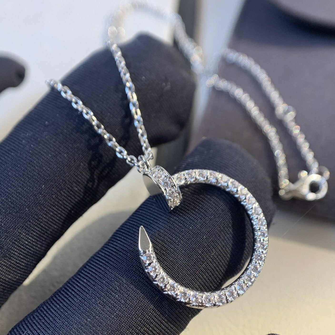 [Select]JUSTE NECKLACE SILVER DIAMONDS