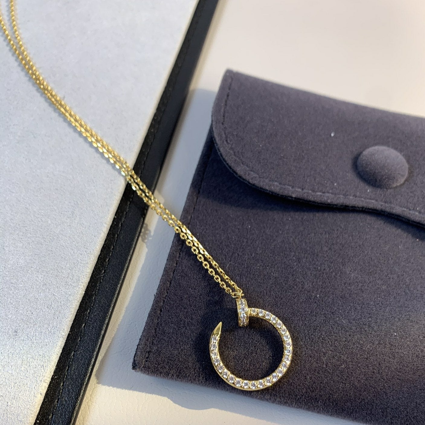 [Select]JUSTE NECKLACE GOLD DIAMONDS