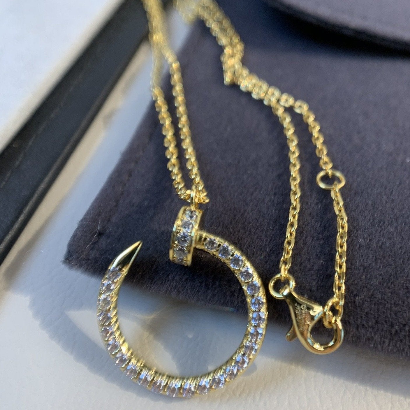 [Select]JUSTE NECKLACE GOLD DIAMONDS