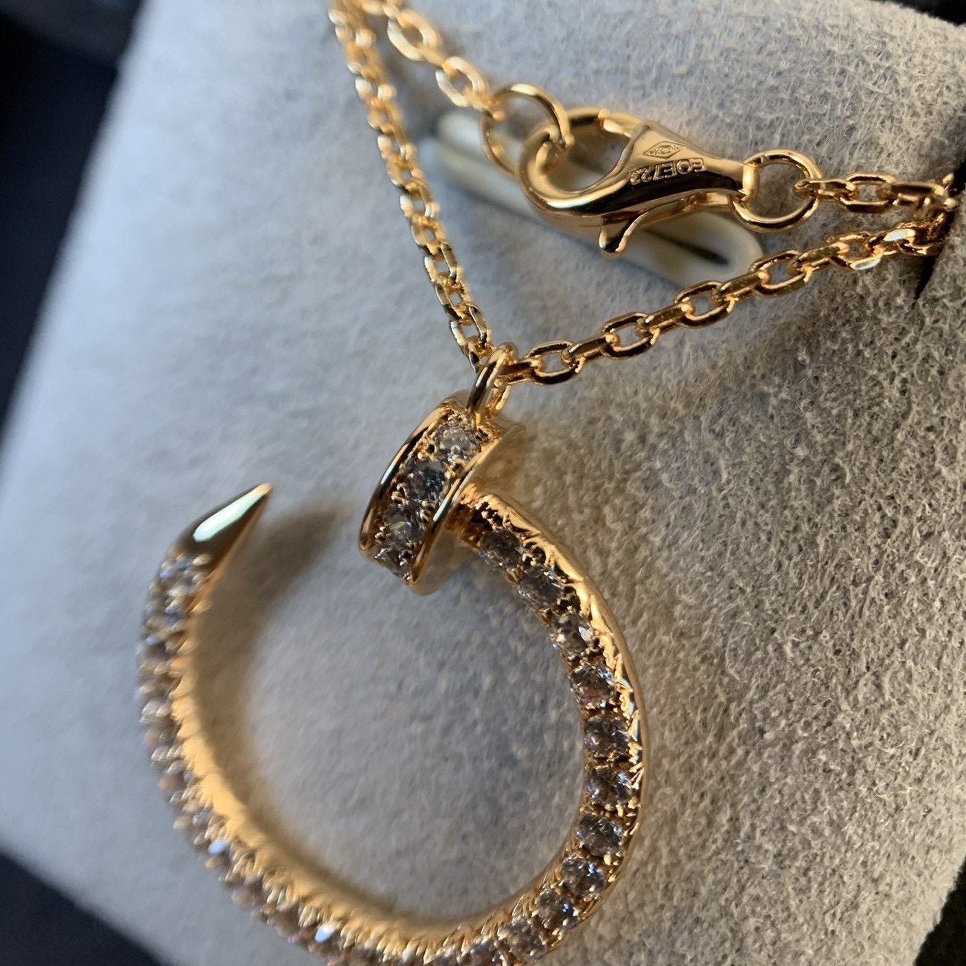 [Select]JUSTE NECKLACE PINK GOLD DIAMONDS