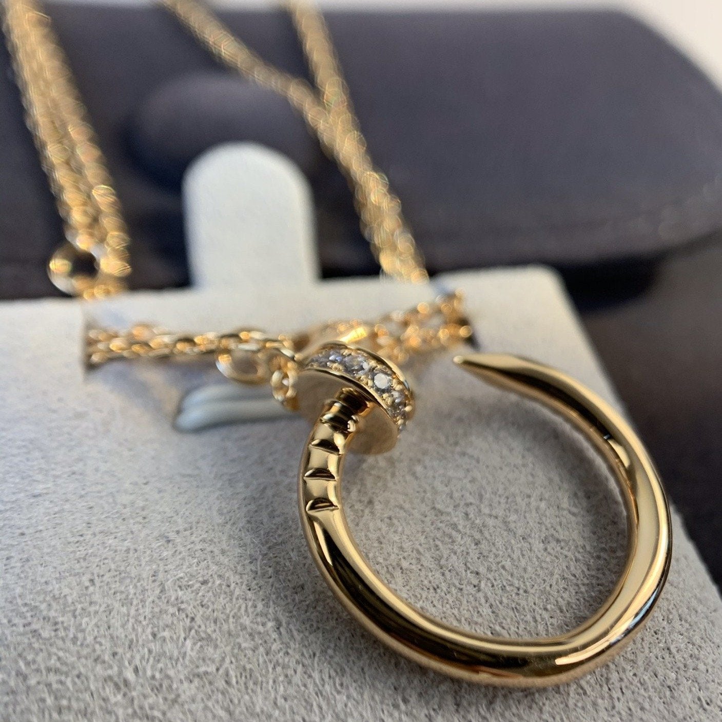 [Select]JUSTE NECKLACE PINK GOLD DIAMONDS