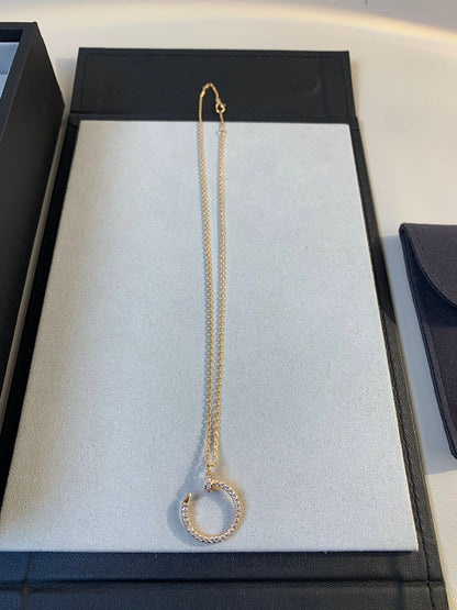 [Select]JUSTE NECKLACE PINK GOLD DIAMONDS