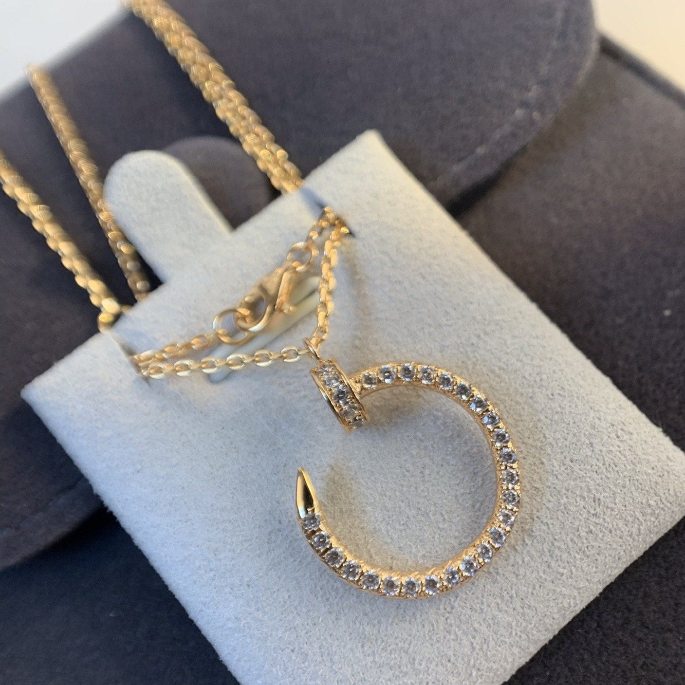 [Select]JUSTE NECKLACE PINK GOLD DIAMONDS
