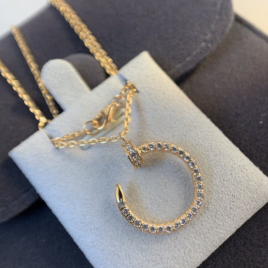[Select]JUSTE NECKLACE PINK GOLD DIAMONDS