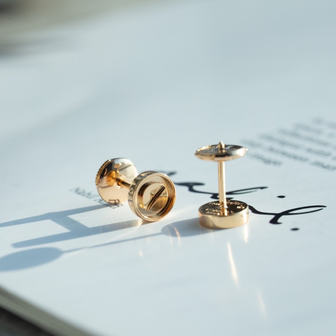 [Select]LOVE EARRINGS PINK GOLD 10MM
