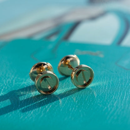 [Select]LOVE EARRINGS PINK GOLD 10MM
