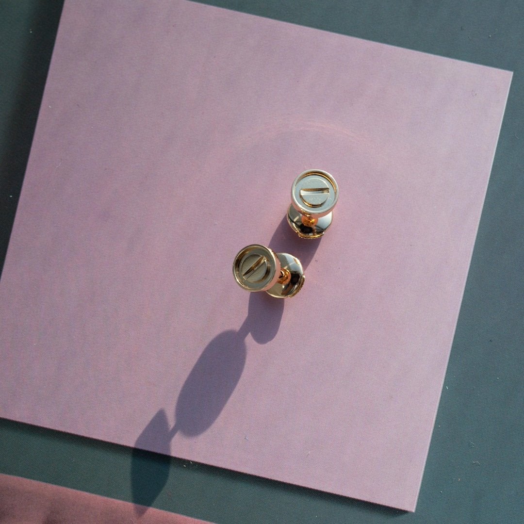 [Select]LOVE EARRINGS PINK GOLD 10MM