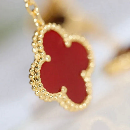 [Select]CLOVER  2 MOTIF  TIGER EYE CARNELIAN EARRINGS