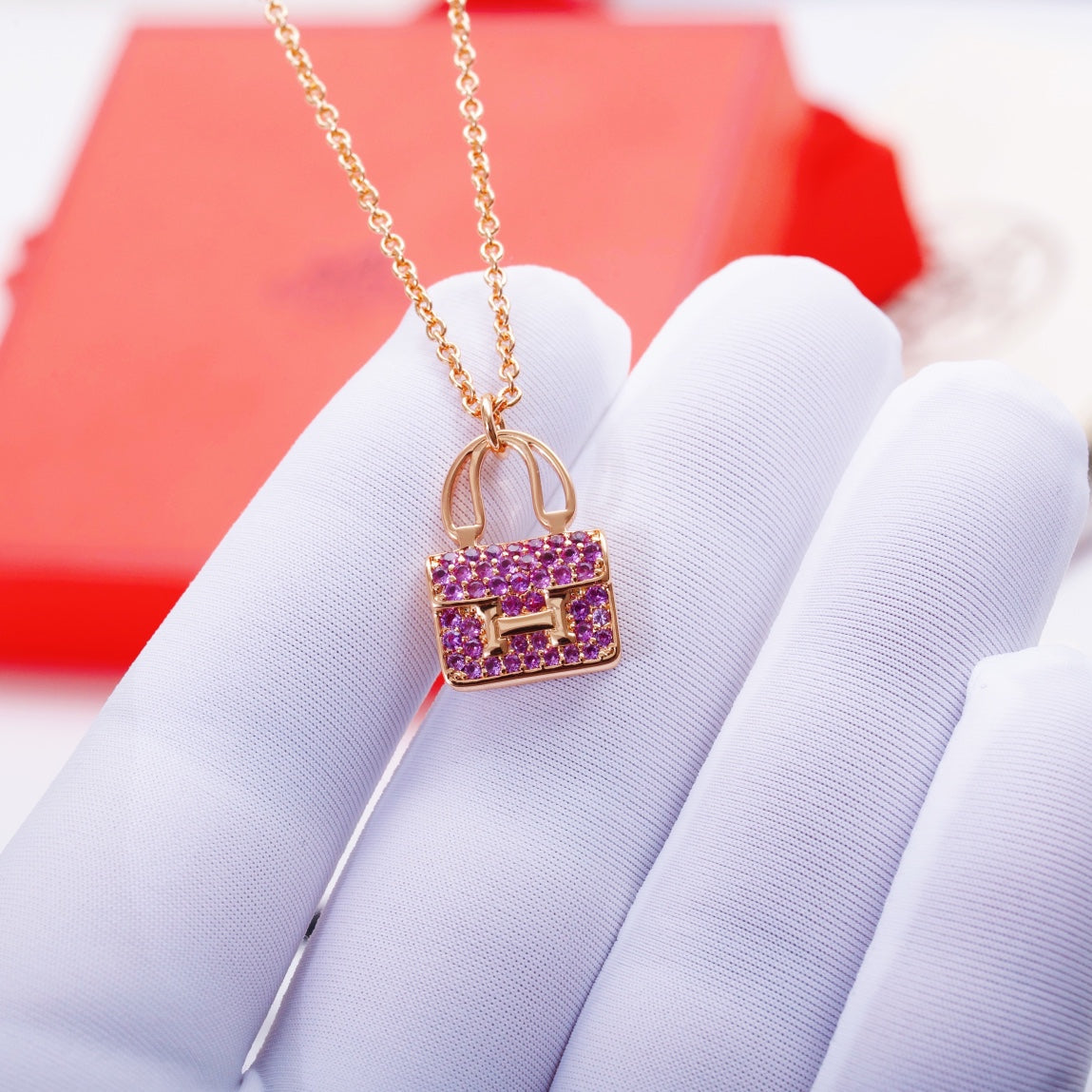 [Select]CONSTANCE PEDANT PURPLE DIAMOND NECKLACE