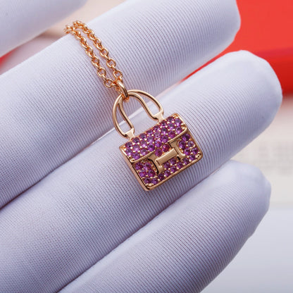 [Select]CONSTANCE PEDANT PURPLE DIAMOND NECKLACE