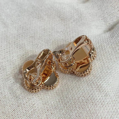 [Select]CLOVER MEDIUM 1 MOTIFS CARNELIAN  DIAMOND earrings