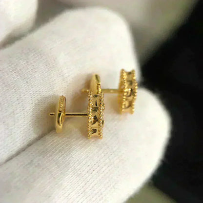 [Select]CLOVER MINI 9.5MM MALACHITE  EARRINGS