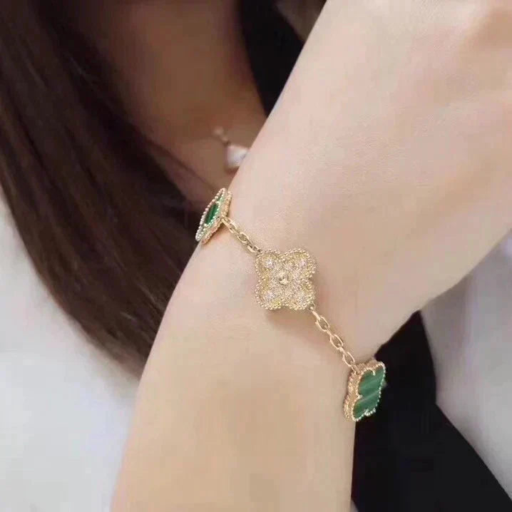 [Select] CLOVER 5 MOTIF MALACHITE BRACELET COLLECTION