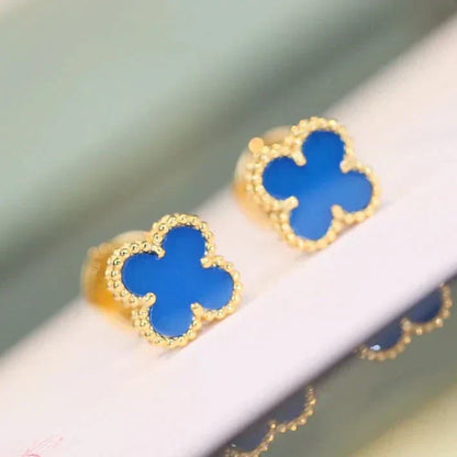 [Select]CLOVER MINI 9.5MM TURQUOISE EARRINGS