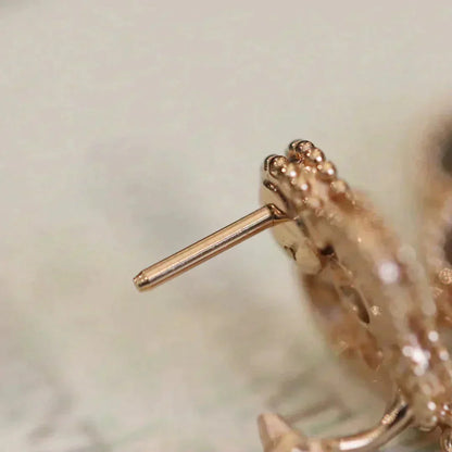[Select]CLOVER MEDIUM 1 MOTIFS FUll DIAMOND EARRINGS