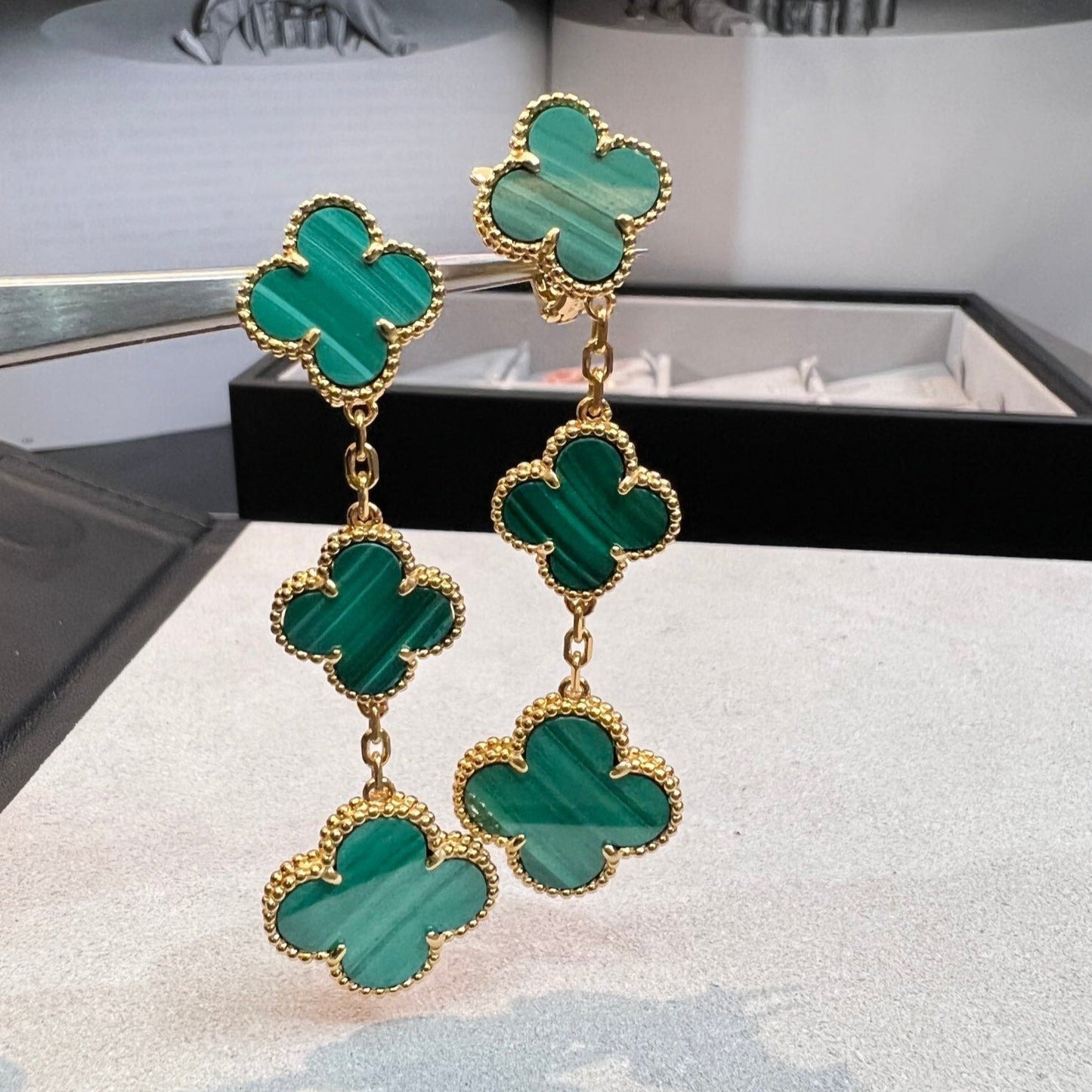 [Select]CLOVER MALACHITE 3 MOTIFS GOLD