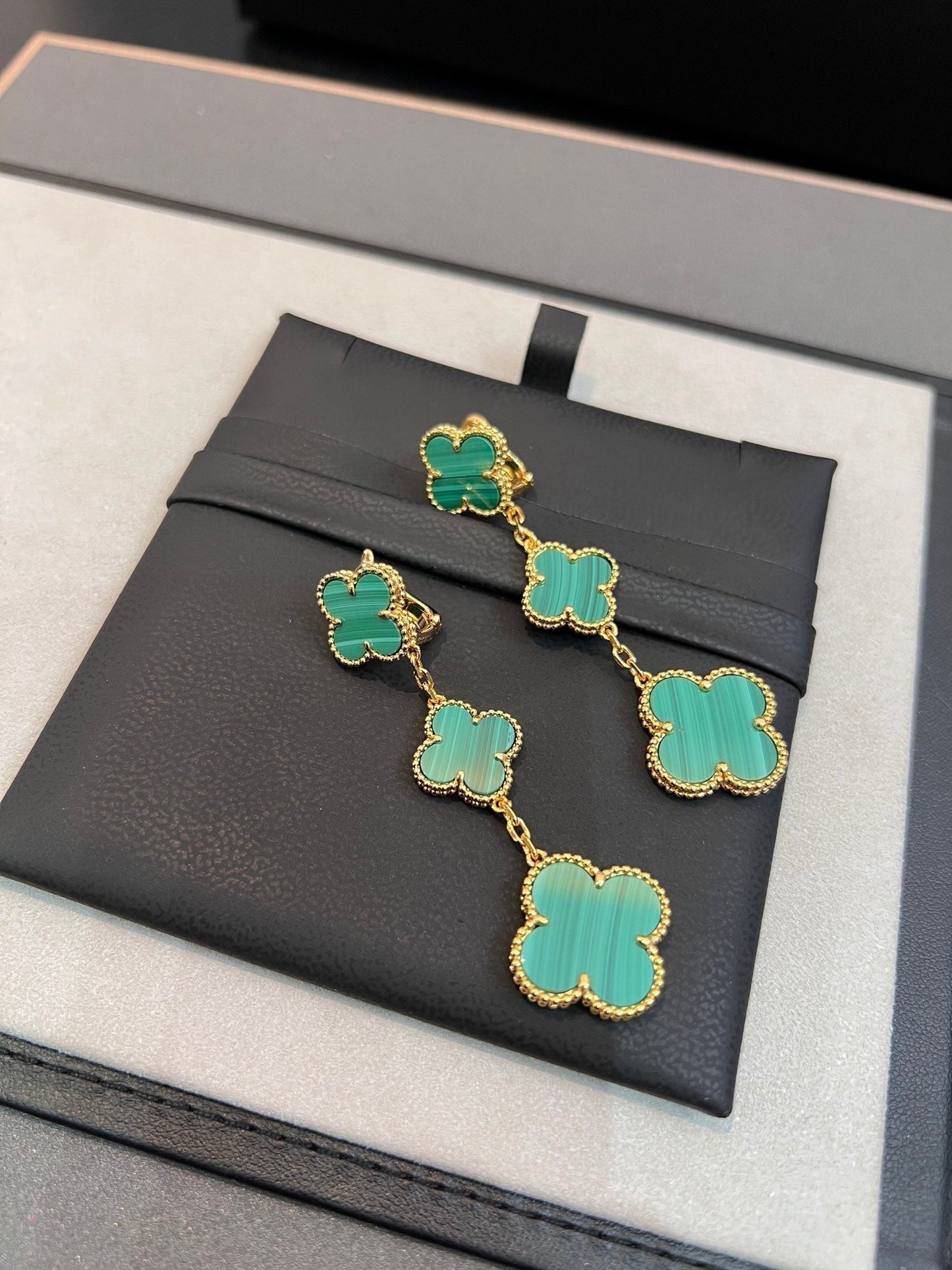 [Select]CLOVER MALACHITE 3 MOTIFS GOLD
