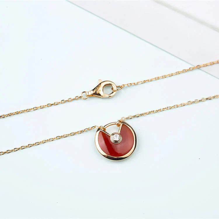 [Select]AMULETTE GOLD CARNELIAN ONYX NECKLACE