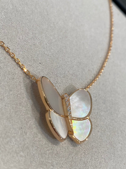 [Select]BUTTERFLY GOLD MOP DIAMOND NECKLACE