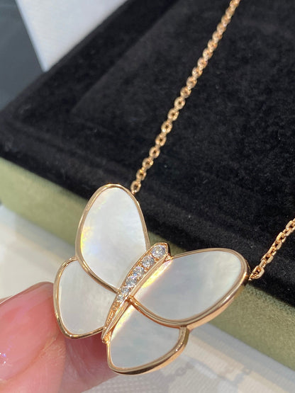 [Select]BUTTERFLY GOLD MOP DIAMOND NECKLACE